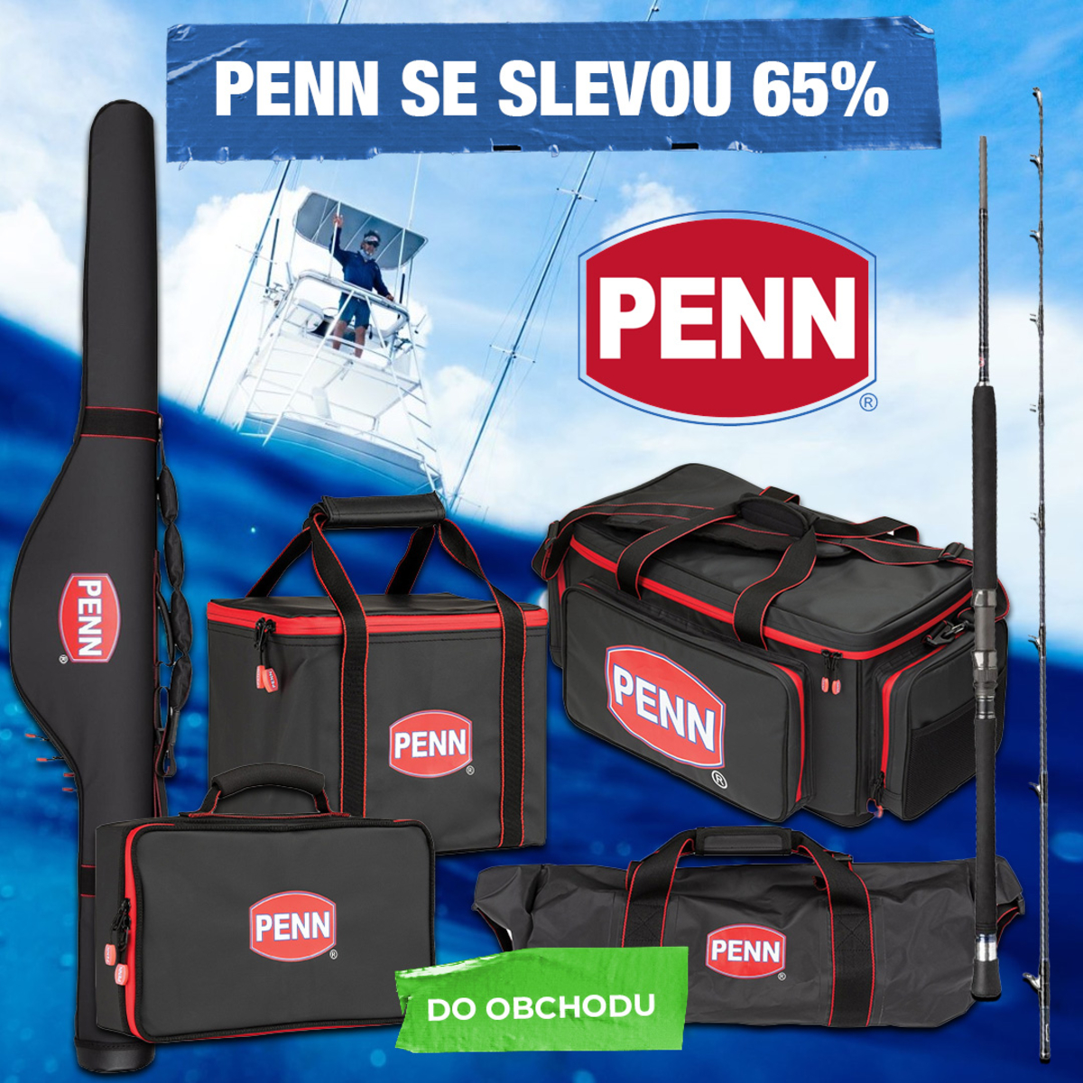 Značka PENN se slevou 65%, mořský a sumcový rybolov!