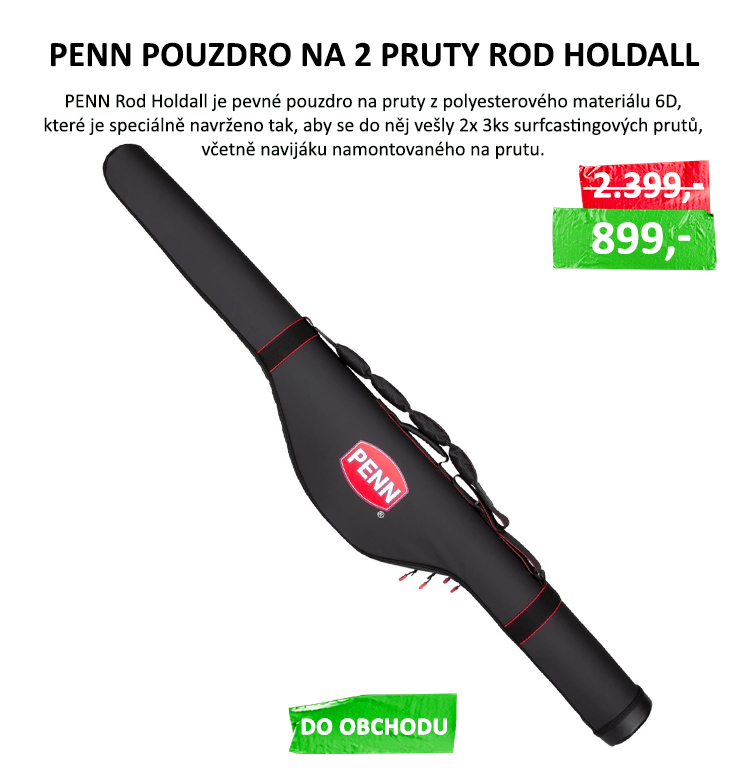 PENN Pouzdro na 2 pruty Rod Holdall 2Rods 1,65mVÝPRODEJ - Zipy jsou speciálně upraveny tak, aby odolaly SW podmínkám, a tvrdé pouzdro zajistí, že se vaše pruty nepoškodí. Kufr z polyesteru 600D s PVC potahem SW odolné zipy 2x ...