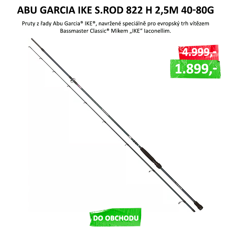 Abu Garcia Prut Ike Signature Rod 822 H 2,5m 40 - 80g VÝPRODEJ - Řada prutů pokrývá vše, co byste potřebovali pro všechny druhy sladkovodního lovu dravců, od lehkého dropshotu až po těžkou jerkovou návnadu a vše potřebné. ...