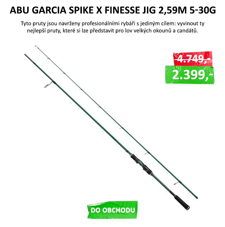 Abu Garcia Prut Spike X Finesse Jigging 862 2,59m 5-30g VÝPRODEJ - Tyto pruty jsou navrženy profesionálními rybáři s jediným cílem: vyvinout ty nejlepší pruty, které si lze představit pro lov velkých okounů a candátů. Vlastnosti prutů SPIKE® ...