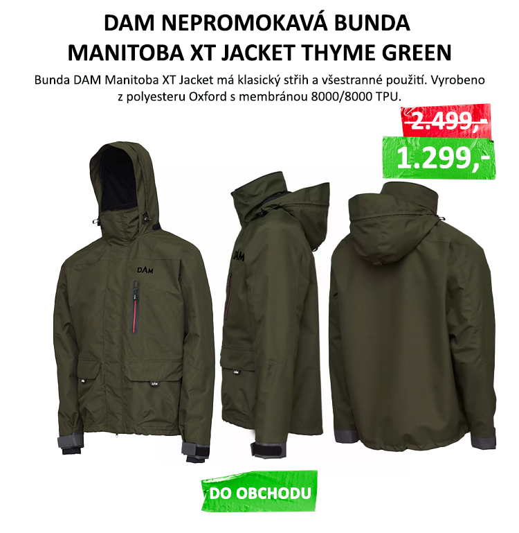 DAM nepromokavá bunda Manitoba XT Jacket Thyme Green VÝPRODEJ - Odolný materiál Oxford (100% polyester) s TPU membránou, 8.000mm/800mvp Povrchová úprava DWR Zesílený materiál Oxford (100% polyester) s PU potahem a povrchovou úpravou WR ...