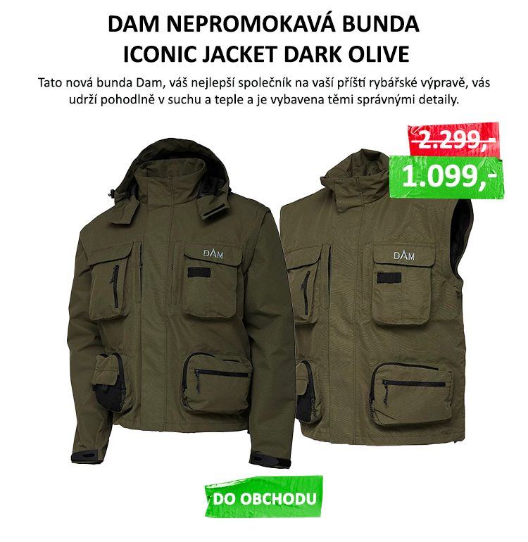 DAM nepromokavá bunda Iconic Jacket Dark Olive VÝPRODEJ - Nepromokavá, větruodolná a prodyšná 100% polyesterová Oxford tkanina Nepromokavost 8 000 mm a prodyšnost 800 mvp Spousta kapes v různých velikostech Odepínací kapuce ...