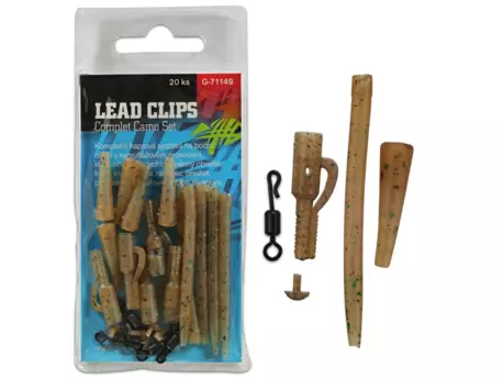 GIANTS FISHING Kompletní sada na boční olovo Lead Clips Complet Camo Set