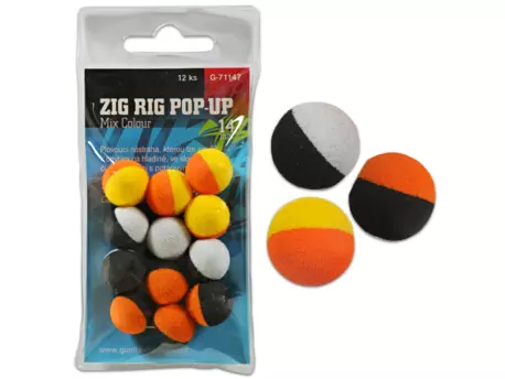 GIANTS FISHING Pěnové plovoucí boilie Zig Rig Pop-Up  mix colour 14mm,12ks