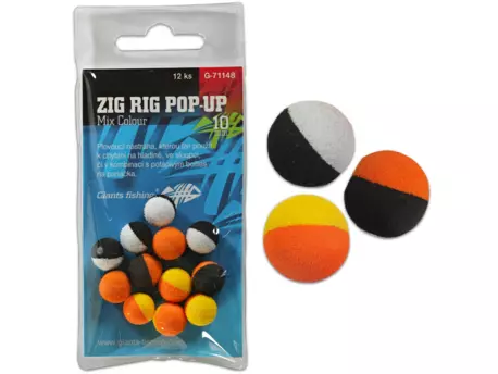 GIANTS FISHING Pěnové plovoucí boilie Zig Rig Pop-Up  mix colour 14mm,12ks