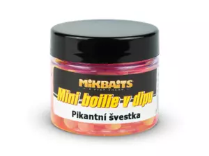 MIKBAITS Mini boilie v dipu 50ml - Pikantní švestka