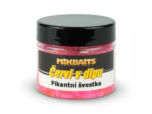 MIKBAITS Červi v dipu 50ml - Pikantní švestka