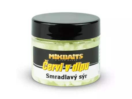 MIKBAITS Červi v dipu 50ml - Smradlavý sýr