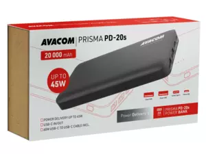 AVACOM externí baterie PRISMA PD-20s, Li-Ion 20000mAh, černá