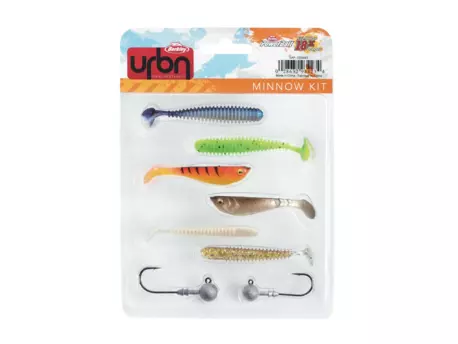 Sada gumových nástrah a jigových hlaviček Berkley Urban Kit Minnow