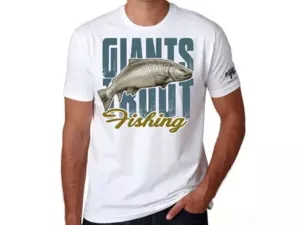 GIANTS FISHING tričko pánské bílé - PSTRUH VÝPRODEJ