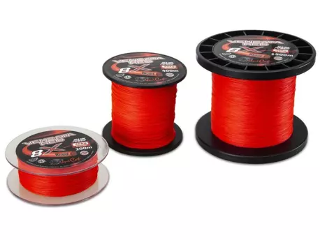 SAENGER Uni Cat šňůra 8 X Vencata Red 0,37mm, 1500 m, 34 kg