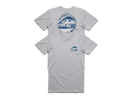 SIMMS tričkoBass Bend T-Shirt Grey Heather VÝPRODEJ