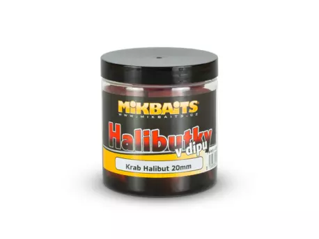 MIKBAITS Halibutky v dipu 250ml - Krab Halibut 20mm