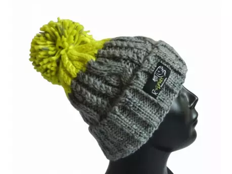 R-SPEKT Kulich MAXI PomPom beanie šedý citron