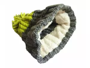 R-SPEKT Kulich MAXI PomPom beanie šedý citron