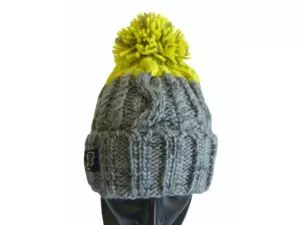 R-SPEKT Kulich MAXI PomPom beanie šedý citron