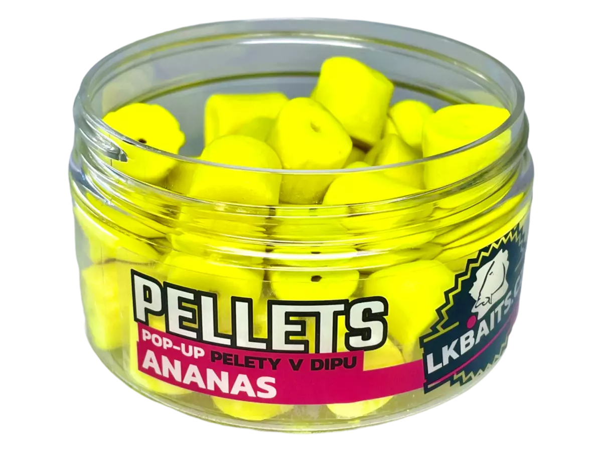 LK Baits POP-UP Pelety v dipu Ananas 12mm, 40g