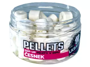 LK Baits POP-UP Pelety v dipu Česnek 12mm, 40g