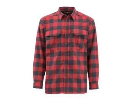 SIMMS Coldweather LS Shirt Auburn Red Buffalo Blur Plaid VÝPRODEJ