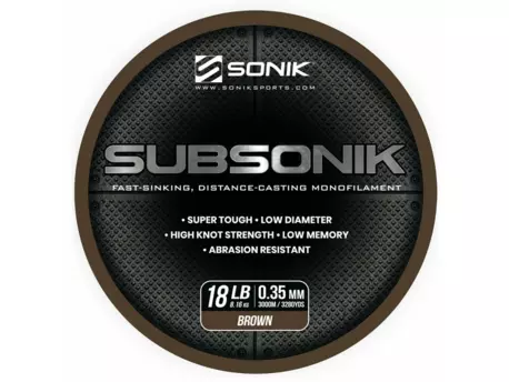 Sonik: Vlasec Subsonik Brown 0,35mm 18lb 3000m VÝPRODEJ