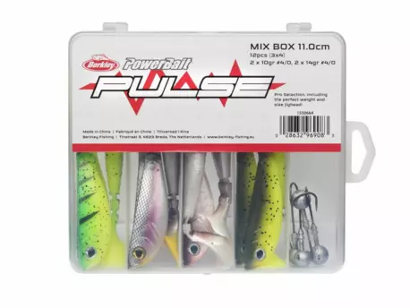 Sada gumových nástrah s jig hlavičkami Berkley Pulse Shad 11cm 12ks VÝPRODEJ