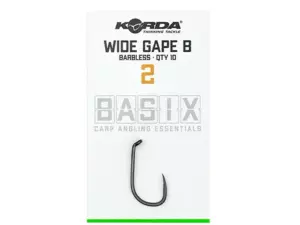 Korda Háčky Basix Wide Gape Barbless 10 ks VÝPRODEJ