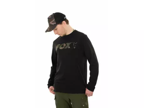 FOX  Triko s dlouhým rukávem LONG SLEEVE BLACK/CAMO T-SHIRT VÝPRODEJ