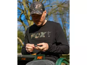 FOX  Triko s dlouhým rukávem LONG SLEEVE BLACK/CAMO T-SHIRT VÝPRODEJ