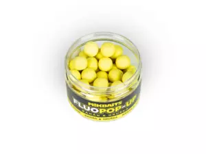 MIKBAITS Plovoucí fluo boilie 150ml - Banán Hruška 14mm