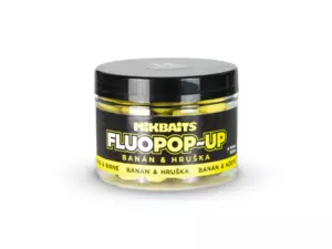 MIKBAITS Plovoucí fluo boilie 150ml - Banán Hruška 14mm