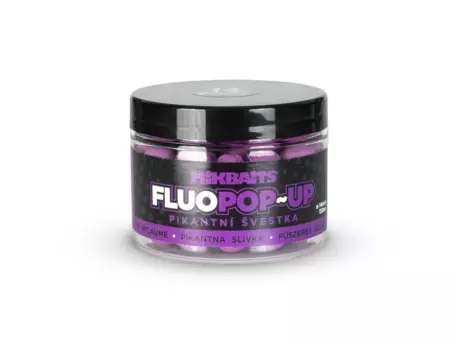 MIKBAITS Plovoucí fluo boilie 150ml - Pikantní švestka 14mm