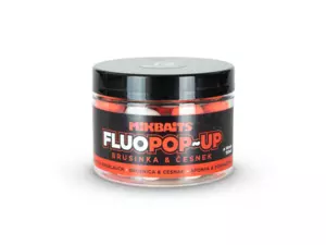 MIKBAITS Plovoucí fluo boilie 150ml - Brusinka Česnek 14mm