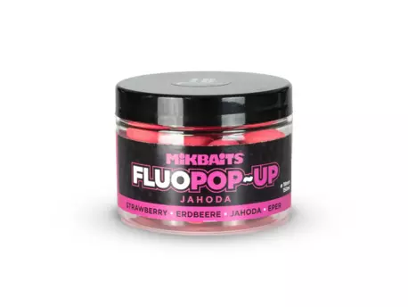 MIKBAITS Plovoucí fluo boilie 150ml - Jahoda 18mm