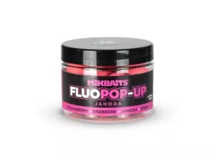 MIKBAITS Plovoucí fluo boilie 150ml - Jahoda 18mm