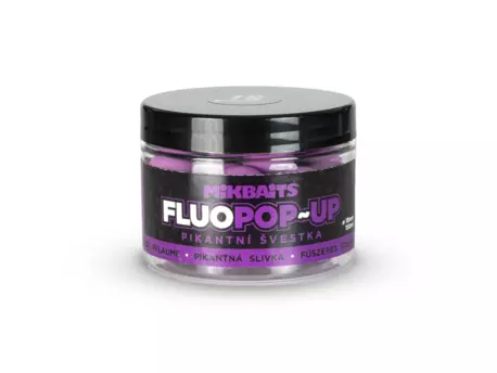 MIKBAITS Plovoucí fluo boilie 150ml - Pikantní švestka 18mm
