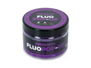 MIKBAITS Plovoucí fluo boilie 150ml - Pikantní švestka 18mm
