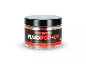 MIKBAITS Plovoucí fluo boilie 150ml - Brusinka Česnek 18mm