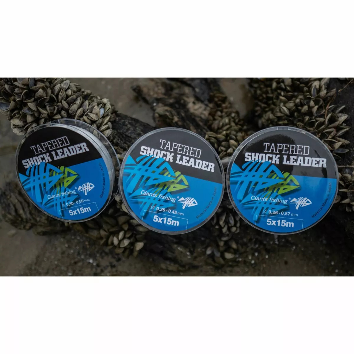 Giants fishing Ujímaný šokový vlasec Tapered Shock Leader 5 x 15 m