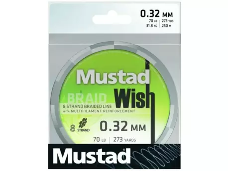 Mustad  Šňůra Wish Braid 0,18mm 38lb 17,3kg 110m Chartreuse