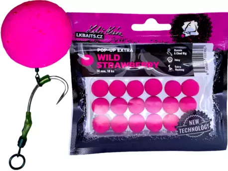 LK Baits Pop-up Extra Wild Strawberry 18mm, 14 ks