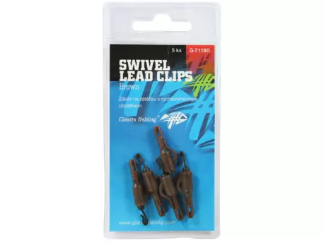 Giants fishing Závěs na boční olovo Swivel Lead Clips Brown 5ks