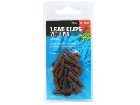 Giants fishing Závěs na boční olovo Lead Clip with Pin Brown/10ks