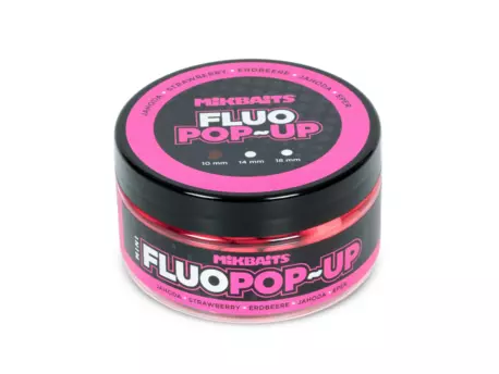 MIKBAITS Mini Plovoucí fluo boilie 100ml - Jahoda 10mm 