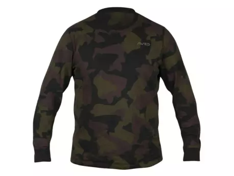 Avid Carp Triko s Dlouhým Rukávem Distortion Camo Lite T-Shirt Long Sleeve AKCE