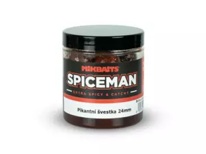 MIKBAITS Spiceman boilie v dipu 250ml - Pikantní švestka 24mm  