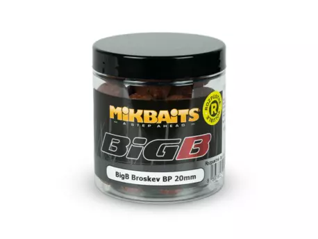 MIKBAITS BiG boilie rozpustné 250ml - BigB Broskev Black pepper 20mm