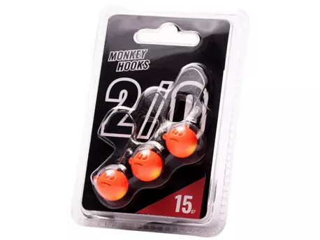 Monkey Lures Jigová hlavička MNKY Hook 2/0 Orange 3ks