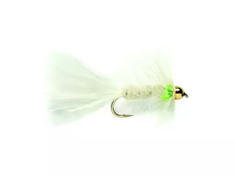 Fulling Mill WOOLLY BUGGER WHITE & GREEN (GOLD NUGGET)