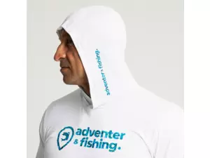 Adventer & fishing Funkční hoodie UV tričko White & Bluefin